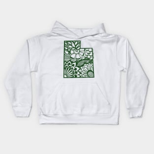 Utah Sticker_Green Kids Hoodie